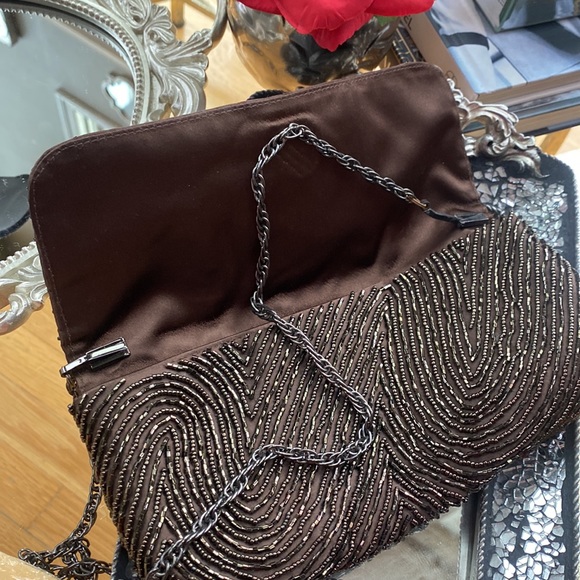 Talbots brown sequins clutch - Picture 4 of 4